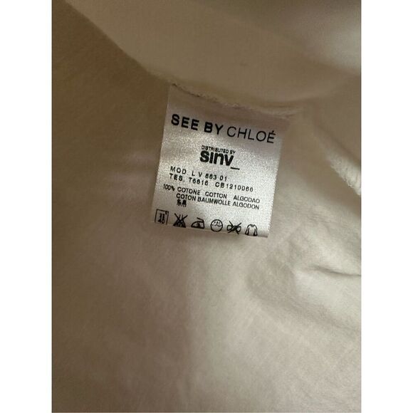See by Chloe White Long Sleeve 100% cotton  Size 2 - Picture 5 of 6